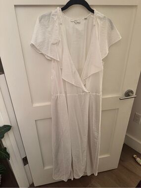VINCE Ruffled Wrap Midi Dress